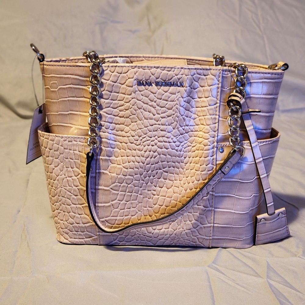 Dana Buchman Cream Croc-Embossed Tote